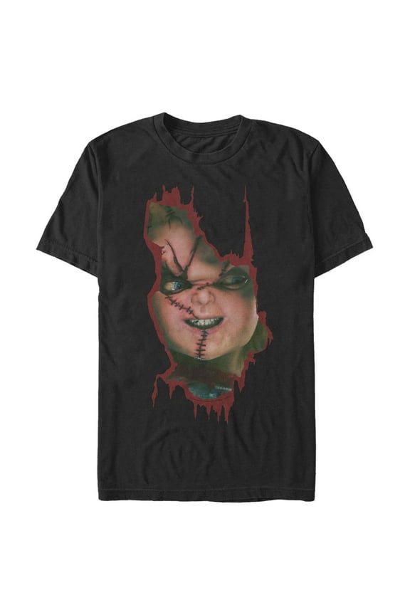 Men's Child's Play Peek-a-Boo Chucky Graphic Tee Black Medium