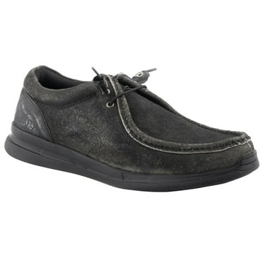 Men's Chillin Low Eyelet Chukka Casual Shoes Moc Toe Black 7.5 D(M) US