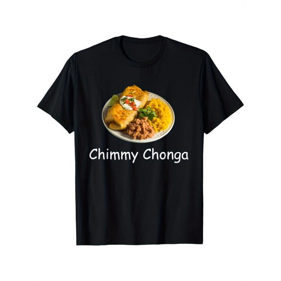 Men's "Chimmy Chonga" Misspelled Humor T-Shirt - 100% Cotton Relaxed Fit Casual Tee with Food Graphic, S-XXXL Sizes, Machine Washable, Allseason Apparel, Playful Print Shirt, Durable Cotton Shirt