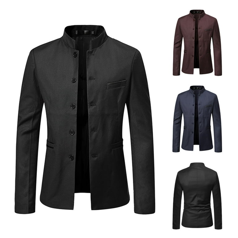 Casual Solid Pocket Buttons Mandarin Collar Outerwear(3 Colors) Casual Solid Pocket Buttons Mandarin Collar Outerwear(3 Colors)