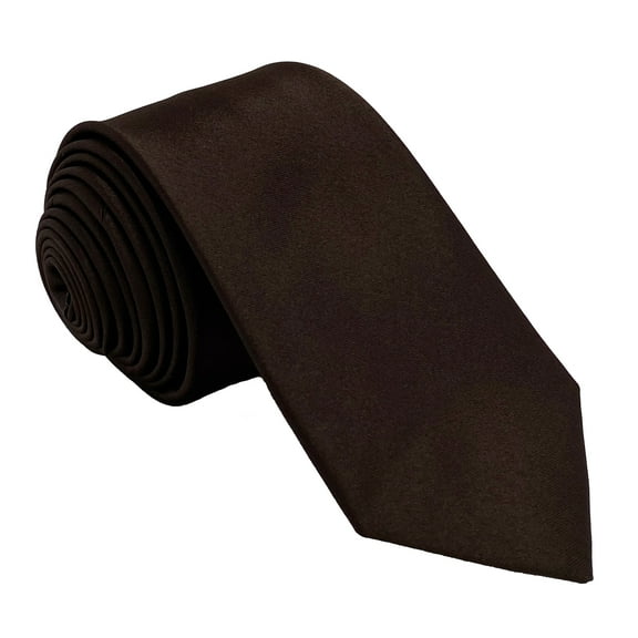 Men’s Chocolate Formal Satin Self-Tie Necktie in a Variety of Colors by Spencer J’s Signature Satin Collection