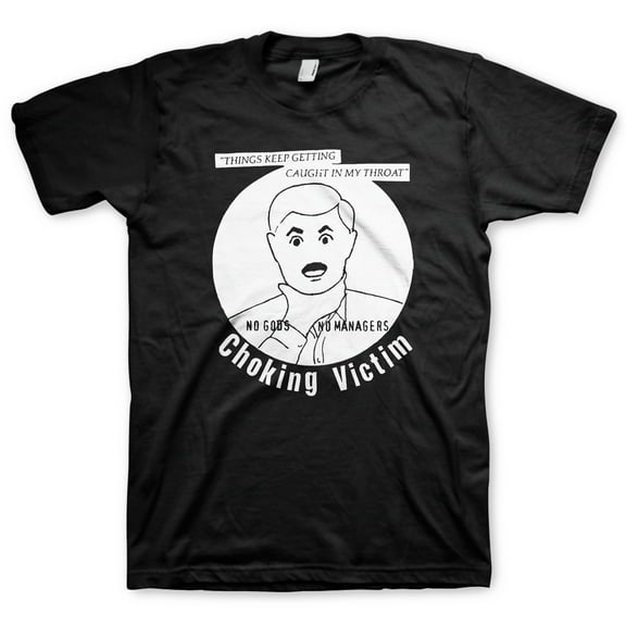 Men's Choking Victim Caught in my throat T-shirt Large Black