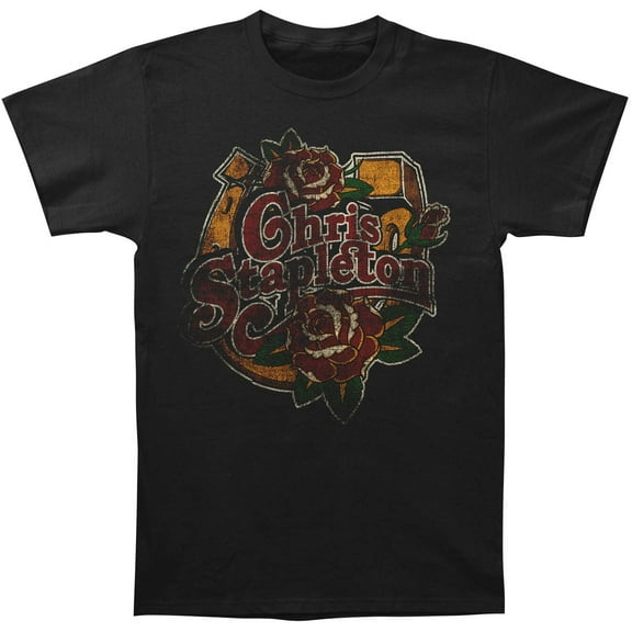 Men's Chris Stapleton Horseshoe Roses T-shirt Small Black