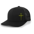thumbnail image 1 of Men's Christian Faith Cross Nails Embroidered Mesh Back Trucker Hat, Black/Black, Gold Nails, 1 of 4