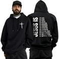 thumbnail image 1 of Men's Christian Jesus Hoodie, Bible Verse Graphic Hooded Sweatshirt, 1 of 8