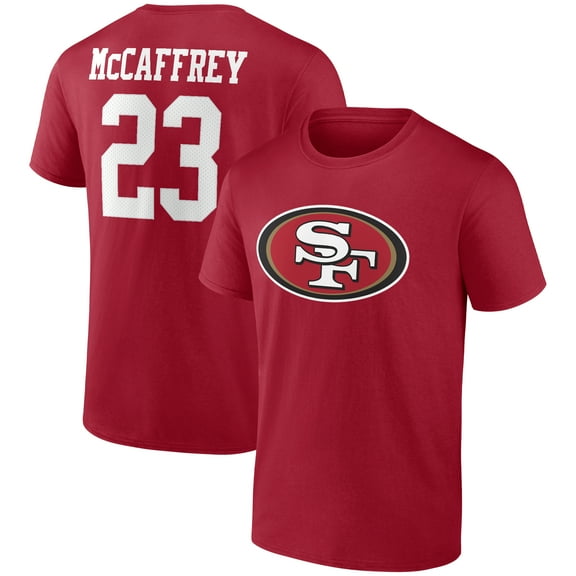 Men's Christian McCaffrey Scarlet San Francisco 49ers Player Icon T-Shirt