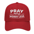 thumbnail image 1 of Men's Christian Pray More Worry Less Embroidered Performance Cap, Red, 1 of 4