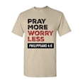 thumbnail image 1 of Men's Christian Pray More Worry Less Phillipians 4:6 Short Sleeve T-shirt-Sand-large, 1 of 4