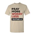 thumbnail image 1 of Men's Christian Pray More Worry Less Phillipians 4:6 Short Sleeve T-shirt-Sand-medium, 1 of 4