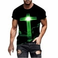 thumbnail image 1 of Men's Christian Religious Bible Shirts Fashion Jesus Cross 3D Print T-Shirt Short Sleeve Funny Graphic Tees Tops, 1 of 5