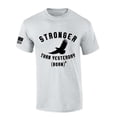 thumbnail image 1 of Men's Christian T-shirt Stronger Than Yesterday Born Again Short Sleeve T-shirt-Ash Grey-large, 1 of 1