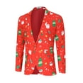 thumbnail image 1 of Men's Christmas Blazer Jacket Xmas Funny Ugly Casual One Button Holiday Suit, Santa Claus Red, L, 1 of 8