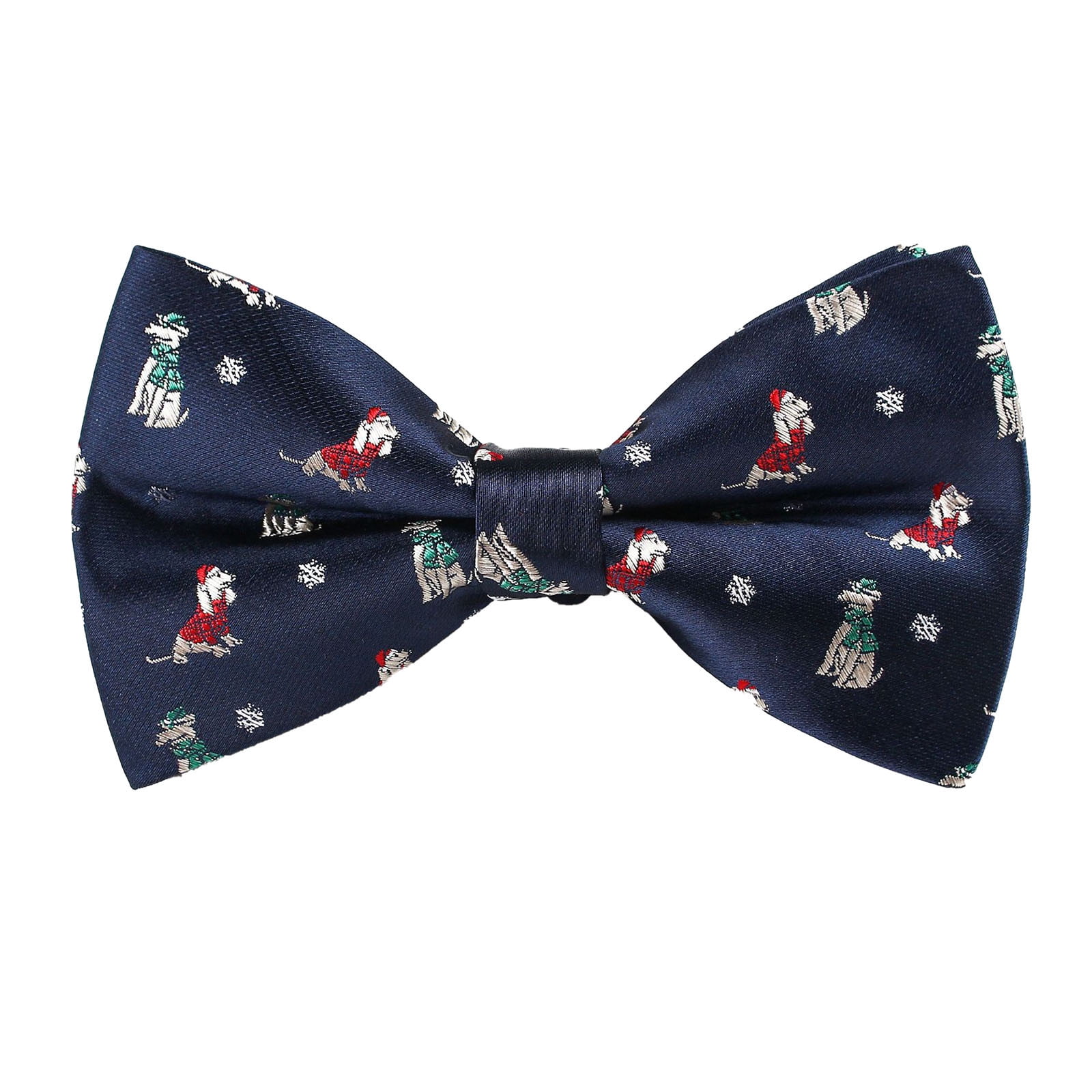 Men's Christmas Bow Tie Festival Theme Bowties Pre Tied Neckwear Snow