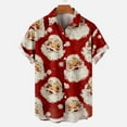 thumbnail image 1 of Men's Christmas Button-Down Shirts,Mens Casual Button Down Short Sleeve Hawaiian Shirt Christmas Santa Claus Printed Holiday Party Aloha Shirts, 1 of 5