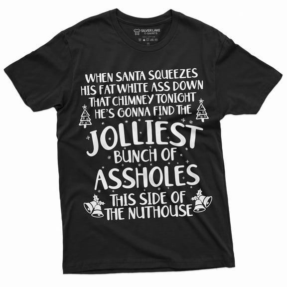Men's Christmas Funny T-shirt | Movie inspired Popular Culture Jolliest Tee Shirt (3X-Large Black)