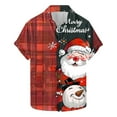 thumbnail image 1 of Men's Christmas Hawaiian Shirt with Santa and Beer Print Button Down Short Sleeve Aloha Top for Holiday Parties Festive Casual Wear, 1 of 5