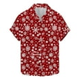 thumbnail image 1 of Men's Christmas Hawaiian Shirt with Santa and Beer Print Button Down Short Sleeve Aloha Top for Holiday Parties Festive Casual Wear, 1 of 5