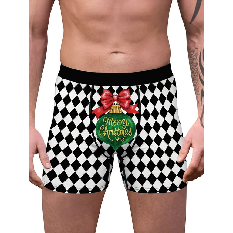 Men s Christmas Holiday Boxer Brief Underwear Humorous Novelty