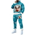 thumbnail image 1 of Men's Christmas Printed Festive With Lined Graphic Sweater Matching Pants Holiday Season Sky Blue 3XL, 1 of 8