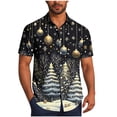 thumbnail image 1 of Men's Christmas Prints Shirts Hawaiian Santa Claus Vacation Button Down Short Sleeve Blouse, 1 of 5