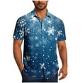 thumbnail image 1 of Men's Christmas Prints Shirts Hawaiian Santa Claus Vacation Button Down Short Sleeve Blouse, 1 of 5