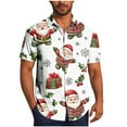 thumbnail image 1 of Men's Christmas Prints Shirts Hawaiian Santa Claus Vacation Button Down Short Sleeve Blouse, 1 of 5