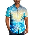 thumbnail image 1 of Men's Christmas Prints Shirts Hawaiian Santa Claus Vacation Button Down Short Sleeve Blouse, 1 of 5