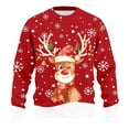thumbnail image 1 of Men's Christmas Reindeer Snowman Penguin Santa and Snowflakes Sweater,Red,L, 1 of 7