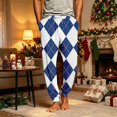 thumbnail image 1 of Men's Christmas Sleep Pants Plaid Jogger Drawstring Xmas Loungewear Elastic High Waist Soft Loose Sleep Pants, 3XL, 1 of 7
