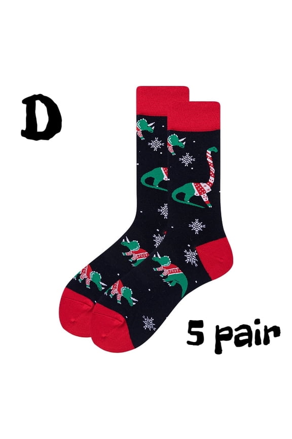 Men's Christmas Socks Reindeers & Trees & Fun Gift Size 10-13 (2-Pair Set)
