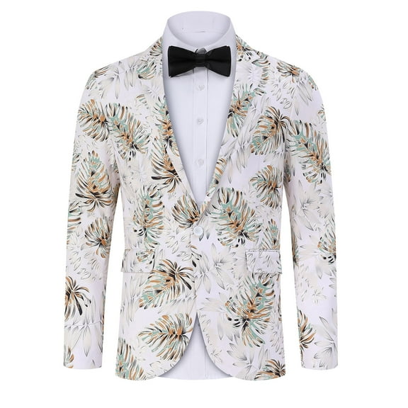 Men's Christmas Suit Jacket Christmas Fun Ugly Single button Holiday Print