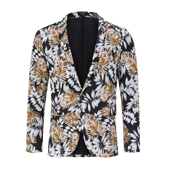 Men's Christmas Suit Jacket Christmas Fun Ugly Single button Holiday Print