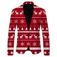 Men's Christmas Suit Jacket Funny Christmas Deer Print Male Coat