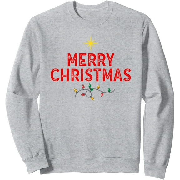 Men's Christmas Sweatshirt Holiday Graphic Pullover Funny Xmas Sweater Gift