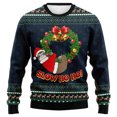 thumbnail image 1 of Men's Christmas Sweatshirts Long Sleeve Crewneck Pullover Sweatshirt Xmas Gift Winter Casual Funny Men's Sweatshirt Black M, 1 of 3