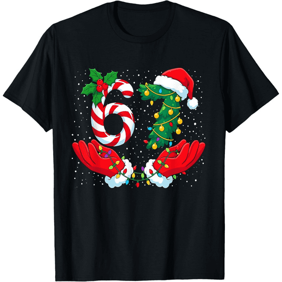 Men’s Christmas T-Shirt 67 Vintage Style Graphic Tee, Soft Cotton Short Sleeve
