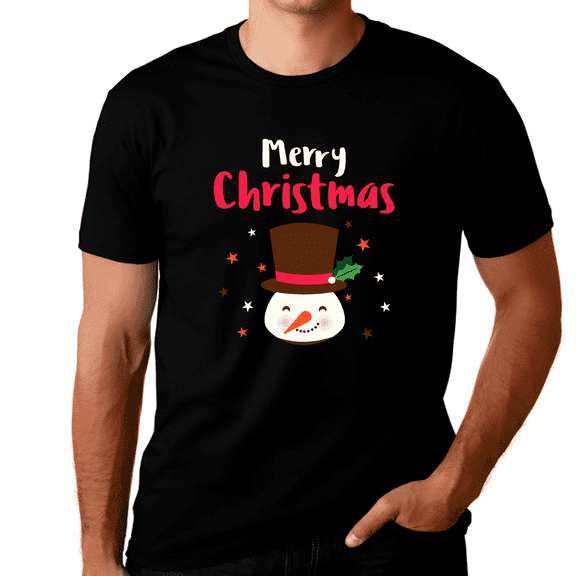 Men's Christmas T-Shirt with Cute Snowman