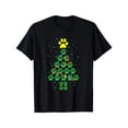 thumbnail image 1 of Men's Christmas Tree Graphic Tee, Holiday T-Shirt with Paw Print Design, Casual Short Sleeve Top for Men, Festive Tees, Perfect Gift for Christmas，Cute，cotton，black，S-5XL, 1 of 1
