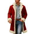 thumbnail image 1 of Men's Christmas Winter Coat Solid Color Anorak Warm Theme Outerwear Winter Jacket Cold Weather Casual Indoor Outdoor Red S, 1 of 6