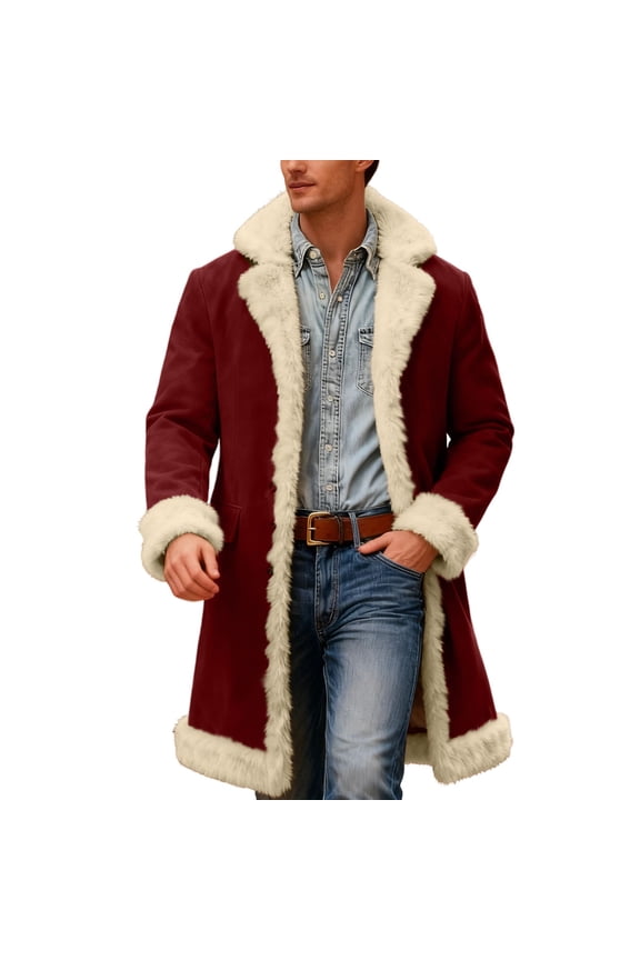 Men's Christmas Winter Coat Solid Color Anorak Warm Theme Outerwear Winter Jacket Cold Weather Casual Indoor Outdoor L
