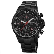 Akribos XXIV Mens Chronograph Stainless Steel Black Bracelet Watch