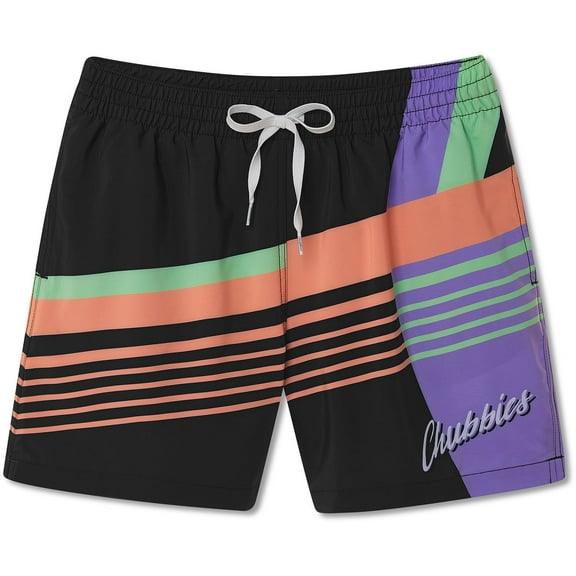Men's Chubbies 5.5-inch Swim Trunks Color: Black Multi Size: L 5 INCH