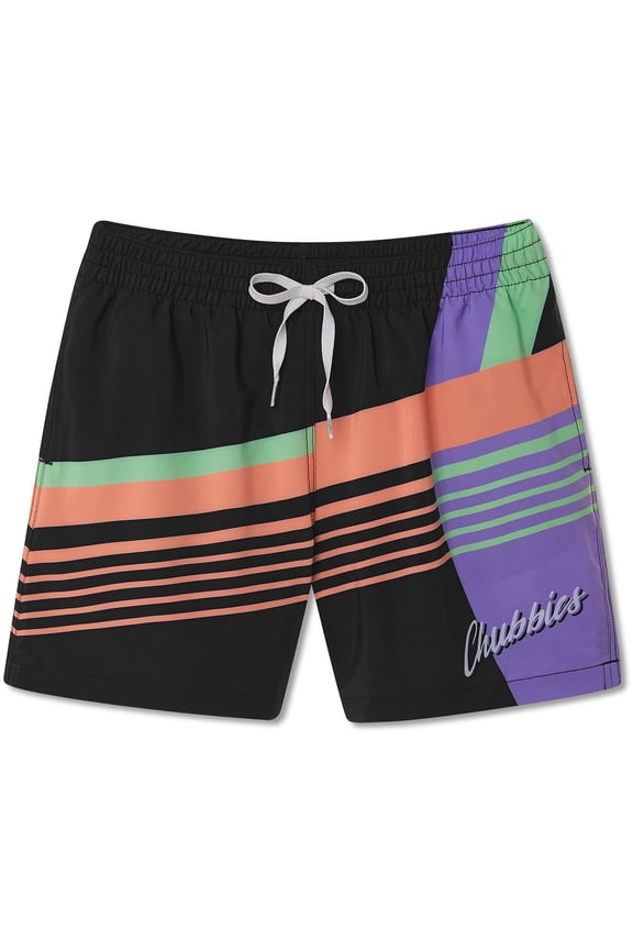 Men's Chubbies 5.5-inch Swim Trunks Color: Black Multi Size: M 5 INCH