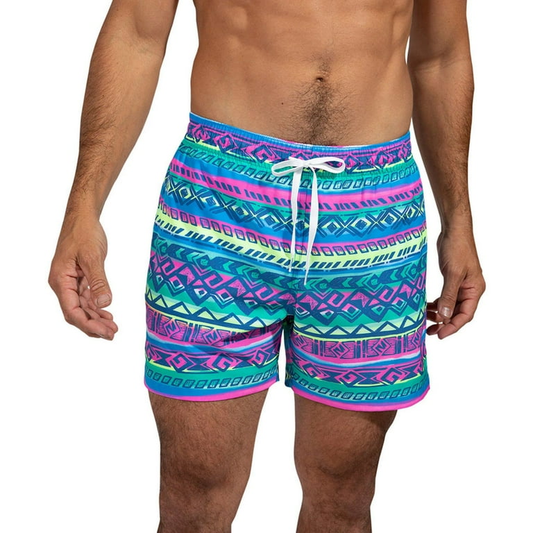 Men s Chubbies 5.5 inch Swim Trunks Color Teal Multi Size XL 5 INCH Walmart