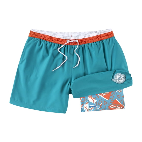 Men's Chubbies Aqua Miami Dolphins The Secret Lined Swim Trunks