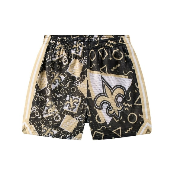 Men's Chubbies Black New Orleans Saints Mesh Shorts