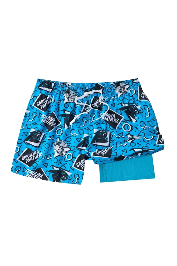 Men's Chubbies Blue Carolina Panthers Game Day Fit Classic Lined Swim Trunks