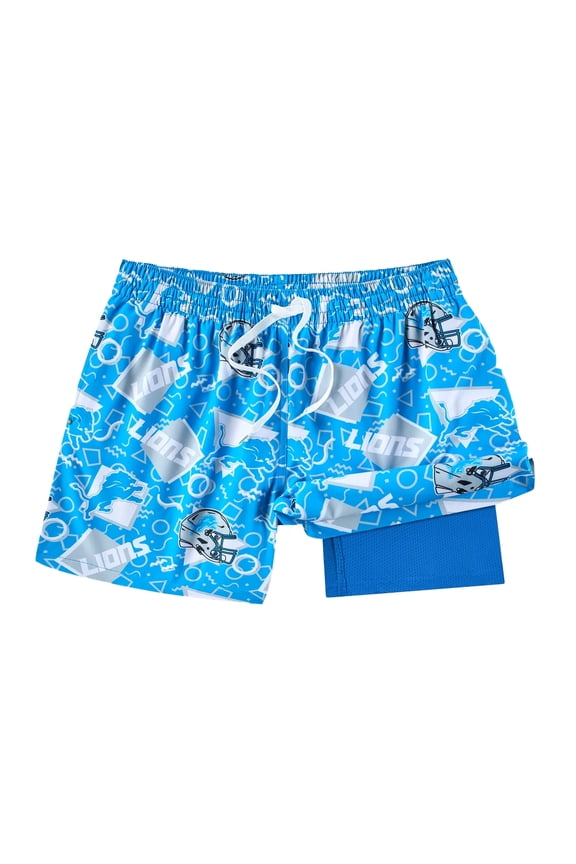 Men's Chubbies Blue Detroit Lions Game Day Fit Classic Lined Swim Trunks