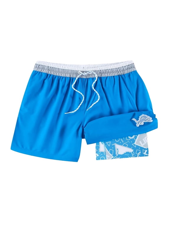 Men's Chubbies Blue Detroit Lions The Secret Lined Swim Trunks
