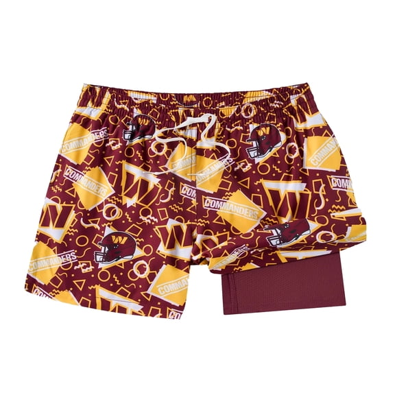 Men's Chubbies Cardinal Washington Commanders Game Day Fit Classic Lined Swim Trunks